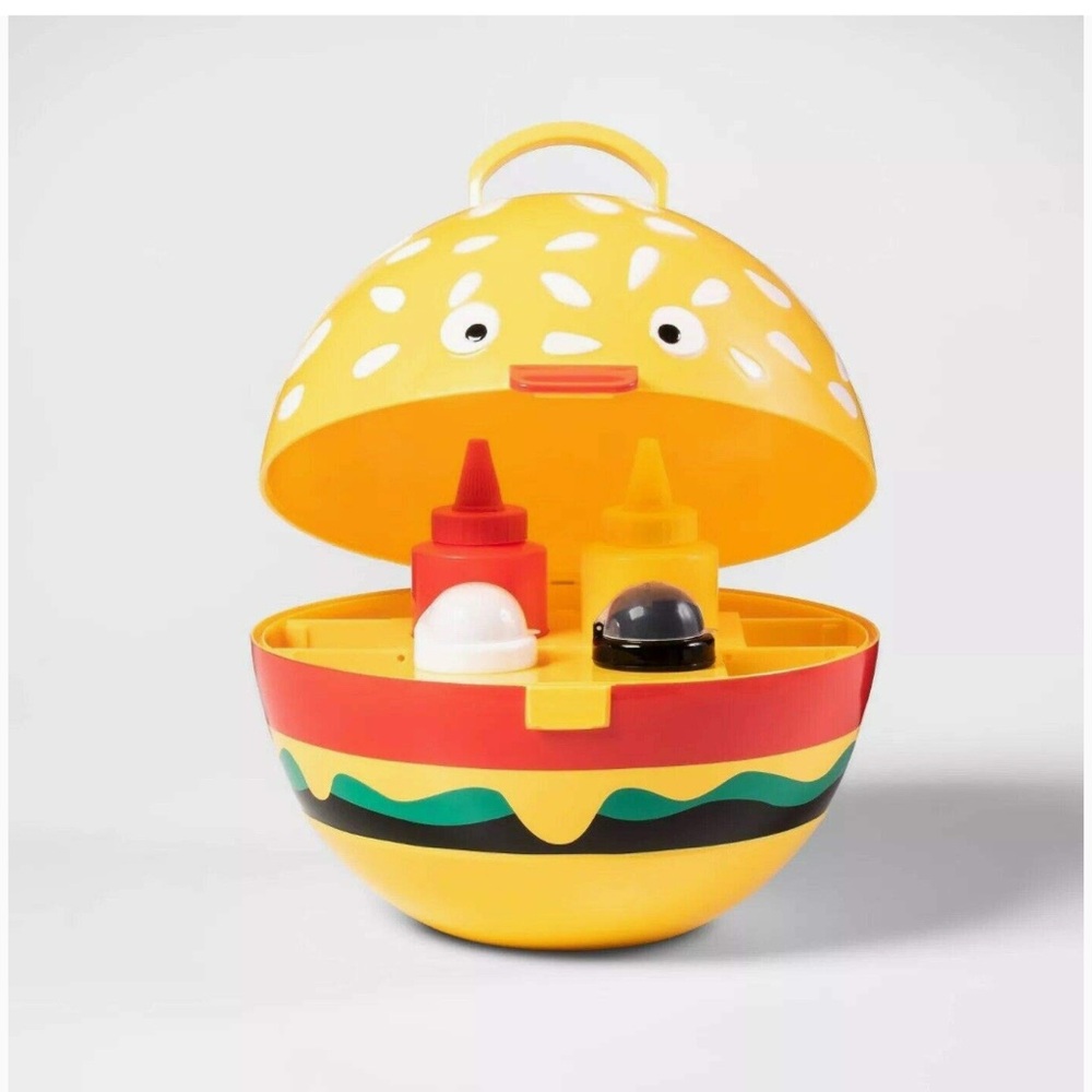 NWT Fun and Adorable Sun Squad Hamburger Grill Caddy Yellow Durable Plastic - Picture 2 of 12